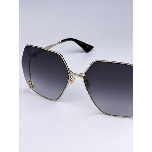 NEW Gucci Logo GG0817S 006 Gold Gray Geometric Oversized Metal Women Sunglasses main image 8
